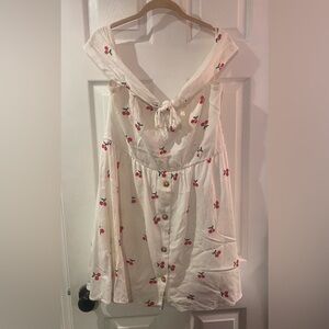 Off-the-Shoulder Cherry Sailor Dress